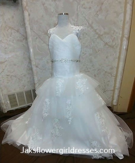 Sheer Back Wedding Flower Girl Dress
